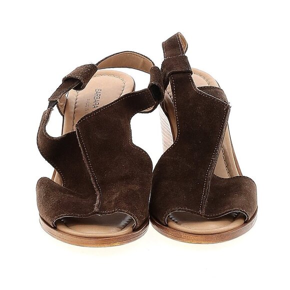 Barbara Barbieri Brown Suede Leather Wedge Sandals 8.5 - Picture 4 of 4